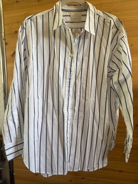 J.Crew White Shirt with Navy Stripe - Classic Button-Down NWT